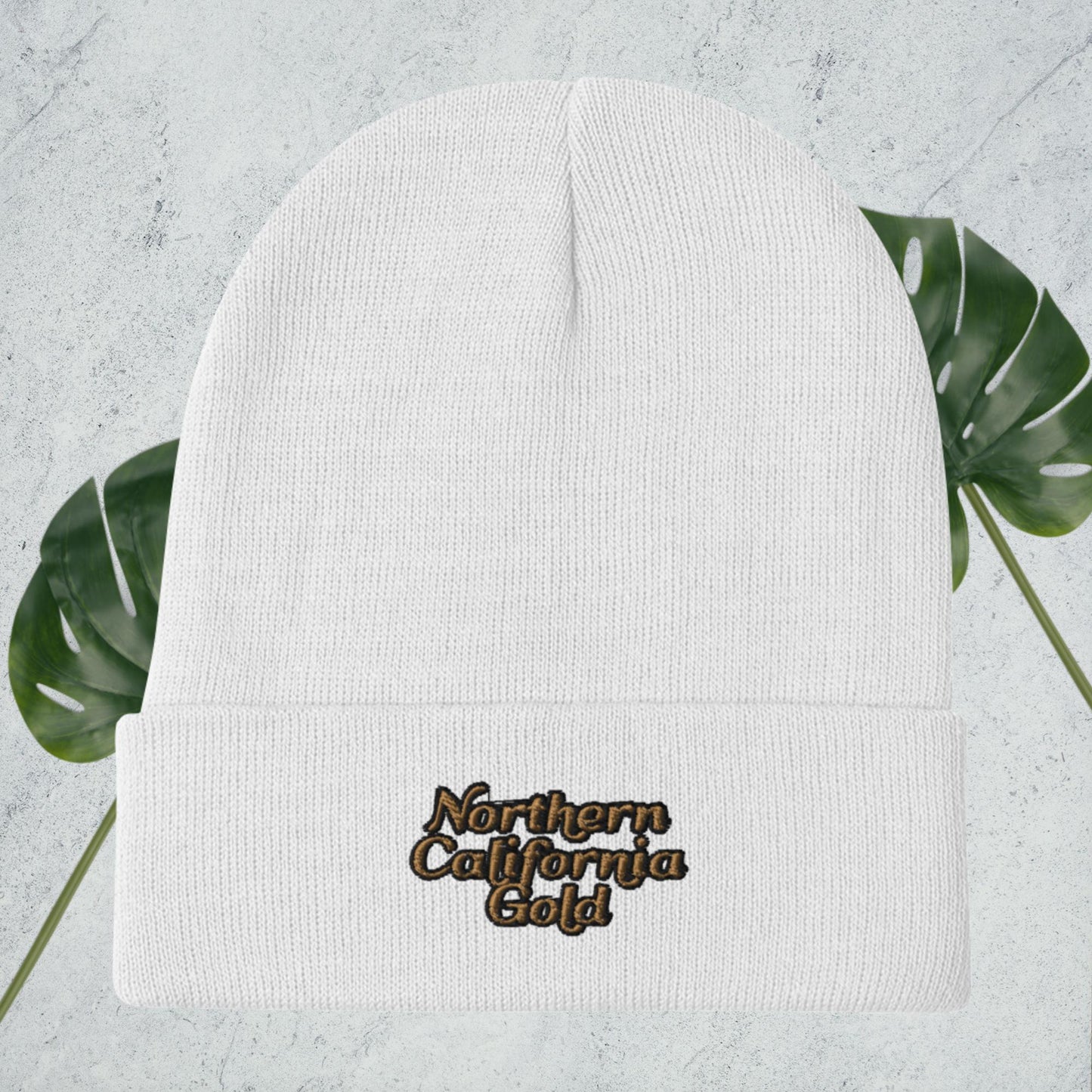 Embroidered Northern California Gold Beanie